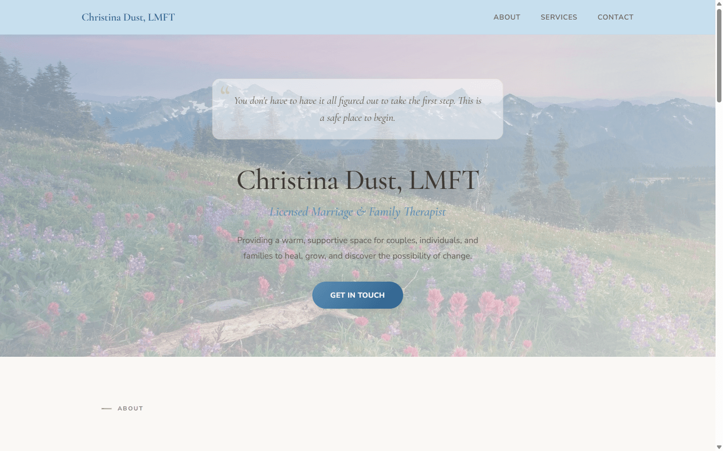 Christina Dust, LMFT website home page